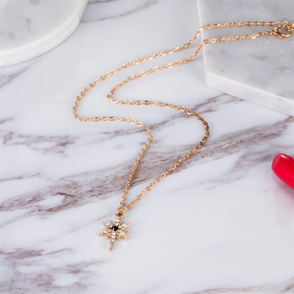 5 for $25 Gold Color Crystal Star Pendant Necklace - Picture 1 of 7